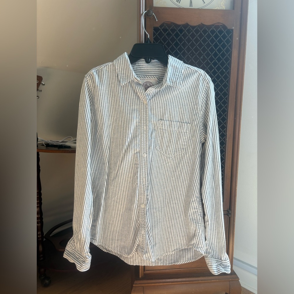 SO blue and white stripe button up